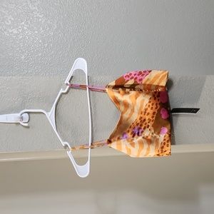 New Christian LaCroix Satin Multicolor Animal Print Crop Top Size XS